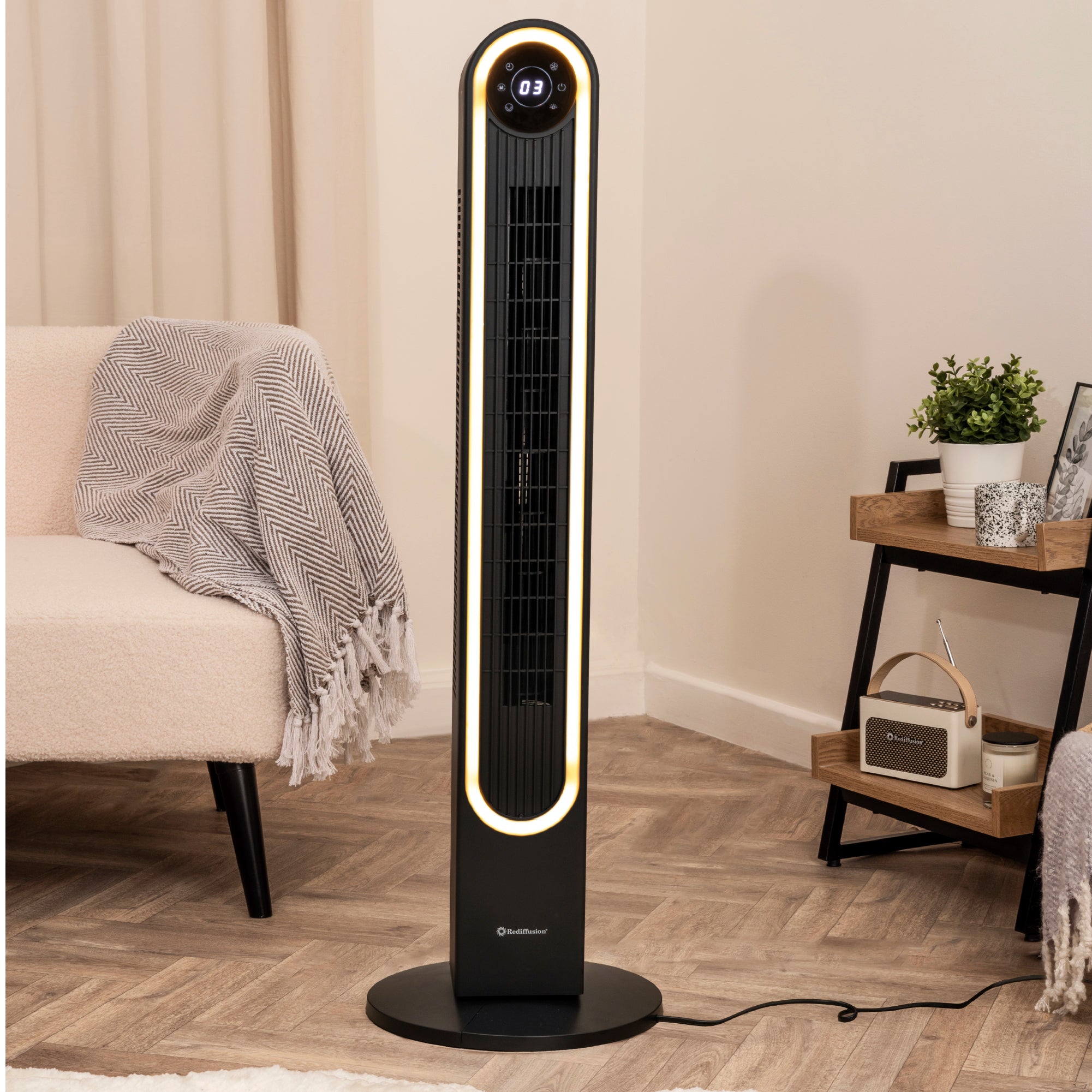 Rediffusion Halo 42" Digital Tower Fan - Black