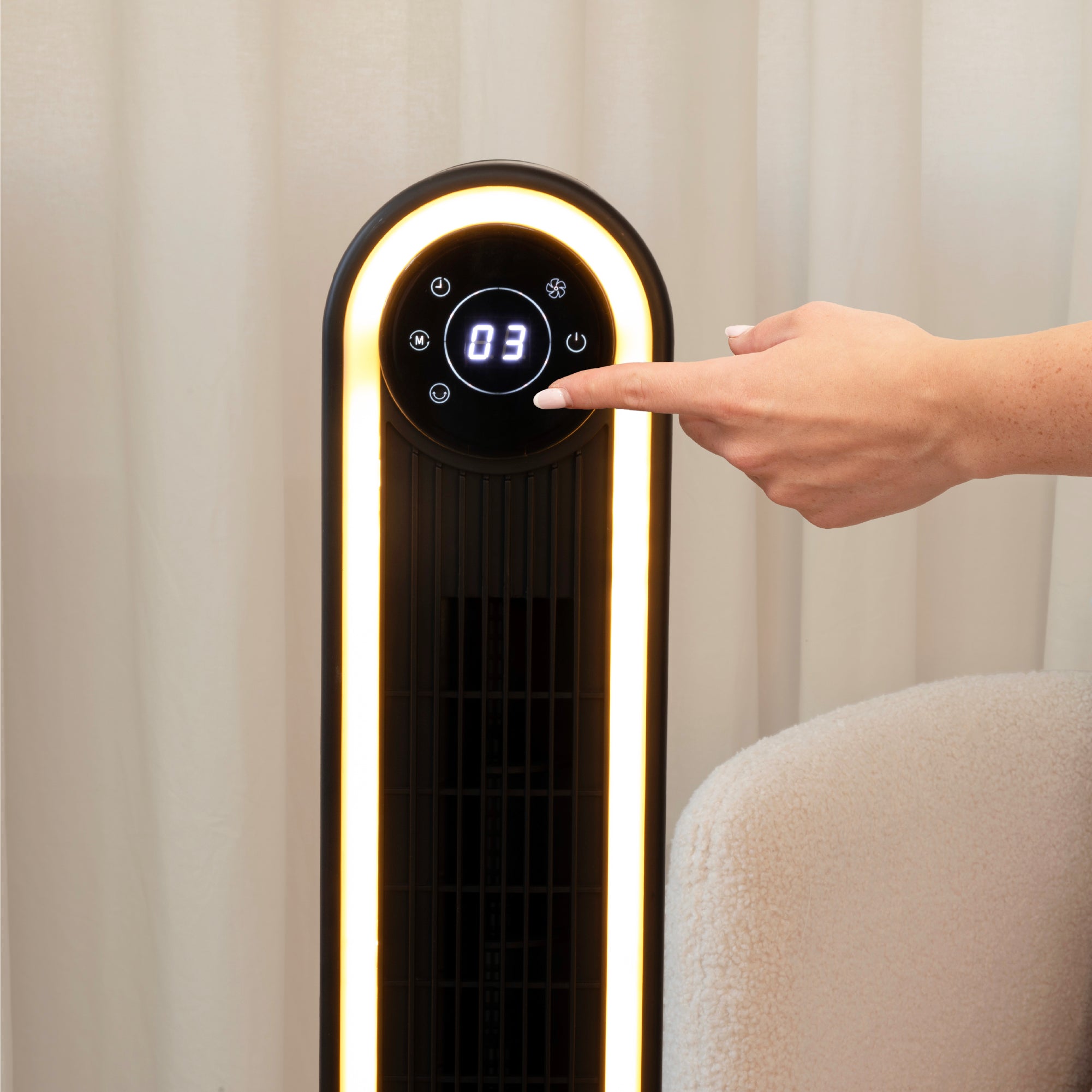 Rediffusion Halo 42" Digital Tower Fan - Black