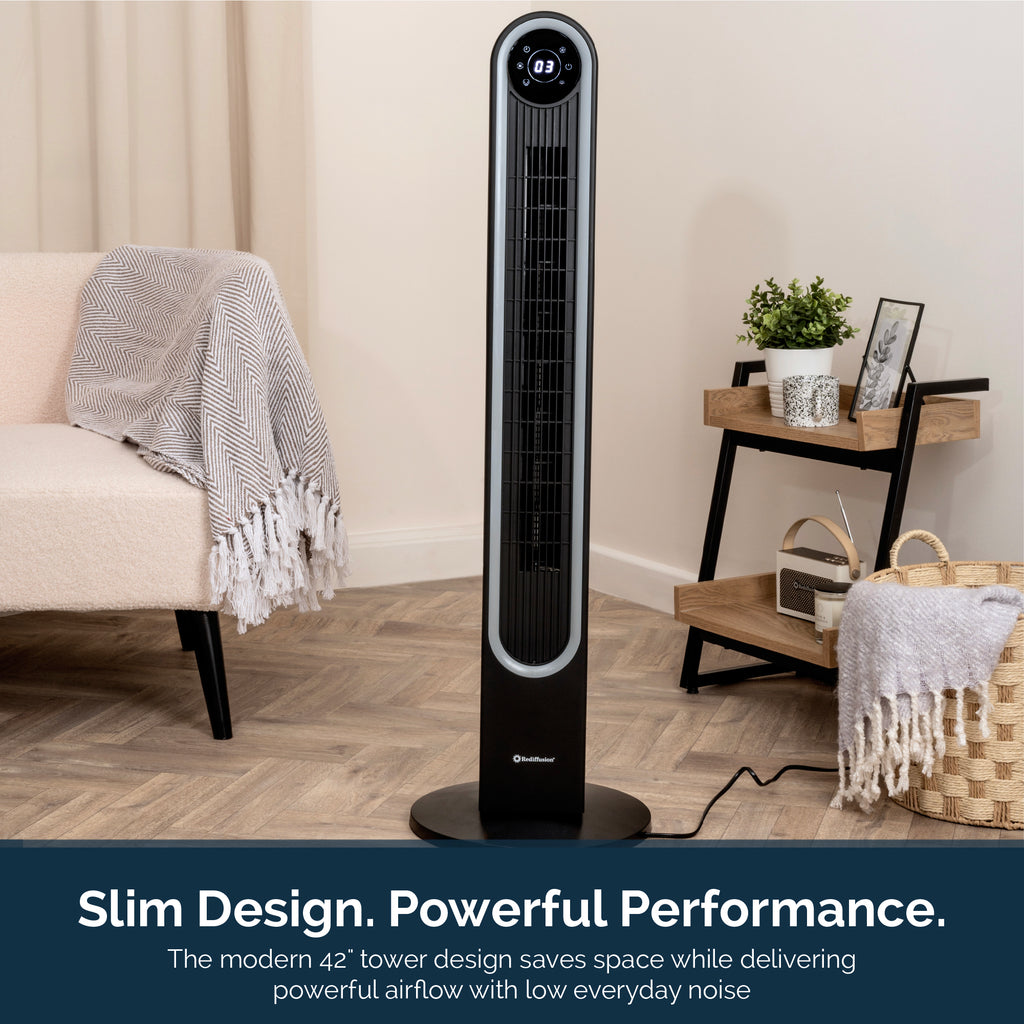 Rediffusion Halo 42" Digital Tower Fan - Black