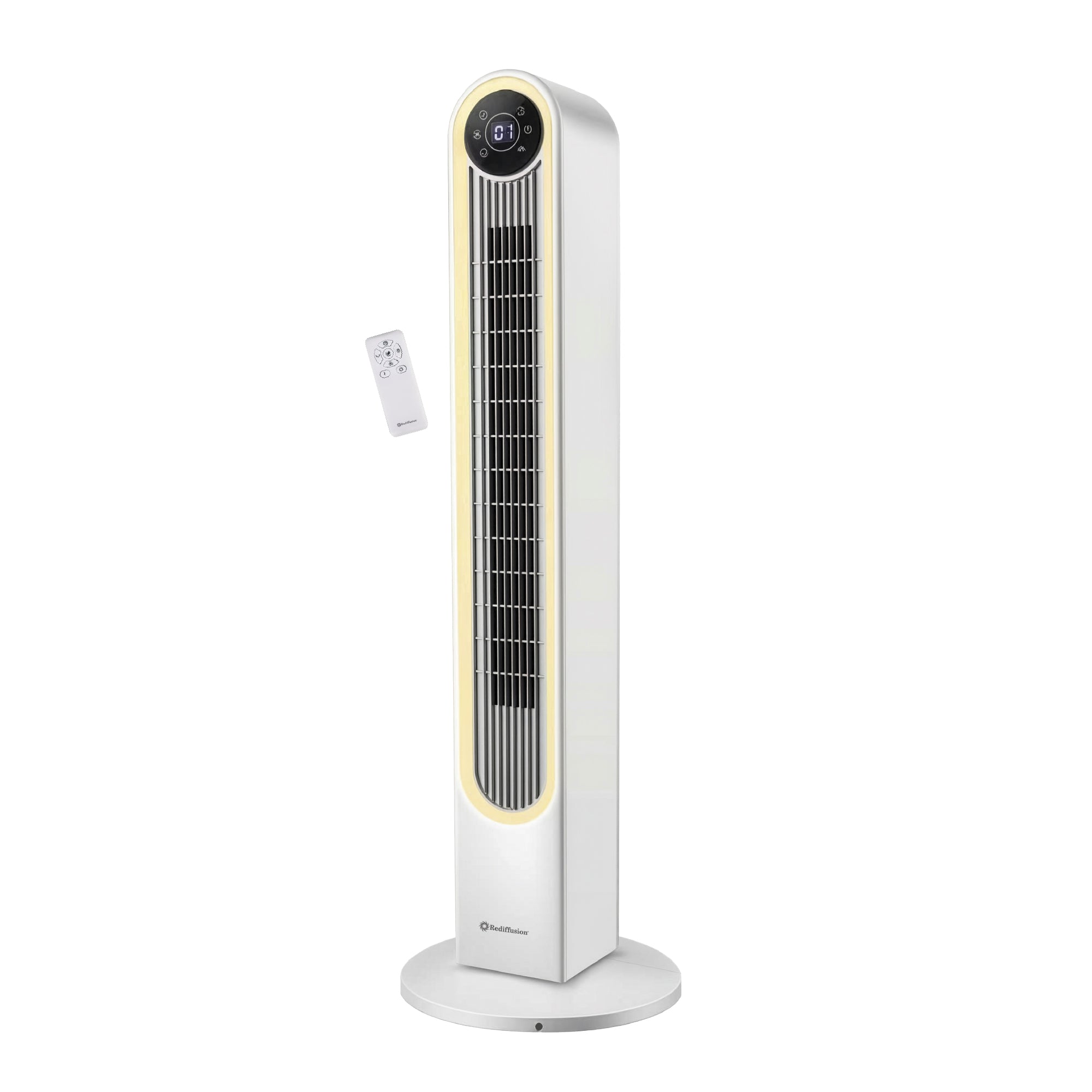 Rediffusion Halo 42" Digital Tower Fan - White