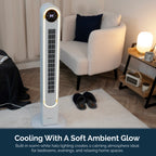 Rediffusion Halo 42" Digital Tower Fan - White