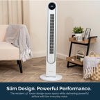 Rediffusion Halo 42" Digital Tower Fan - White