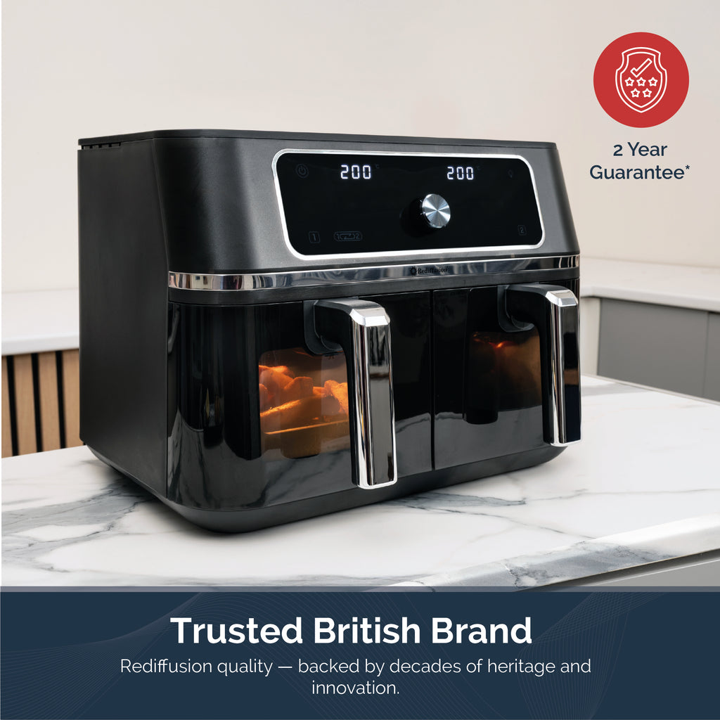 Rediffusion ClearCook 9L Dual Zone Air Fryer with Viewing Window