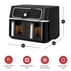 Rediffusion ClearCook 9L Dual Zone Air Fryer with Viewing Window