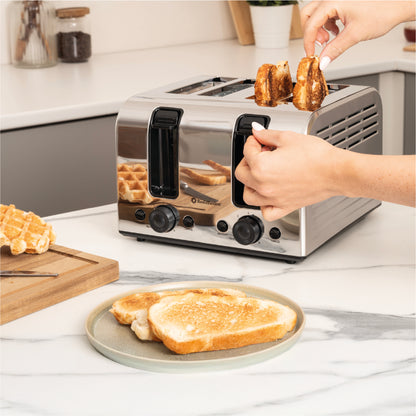 Rediffusion Brushed Stainless Steel 1.7L Kettle & 4 Slice Toaster Set