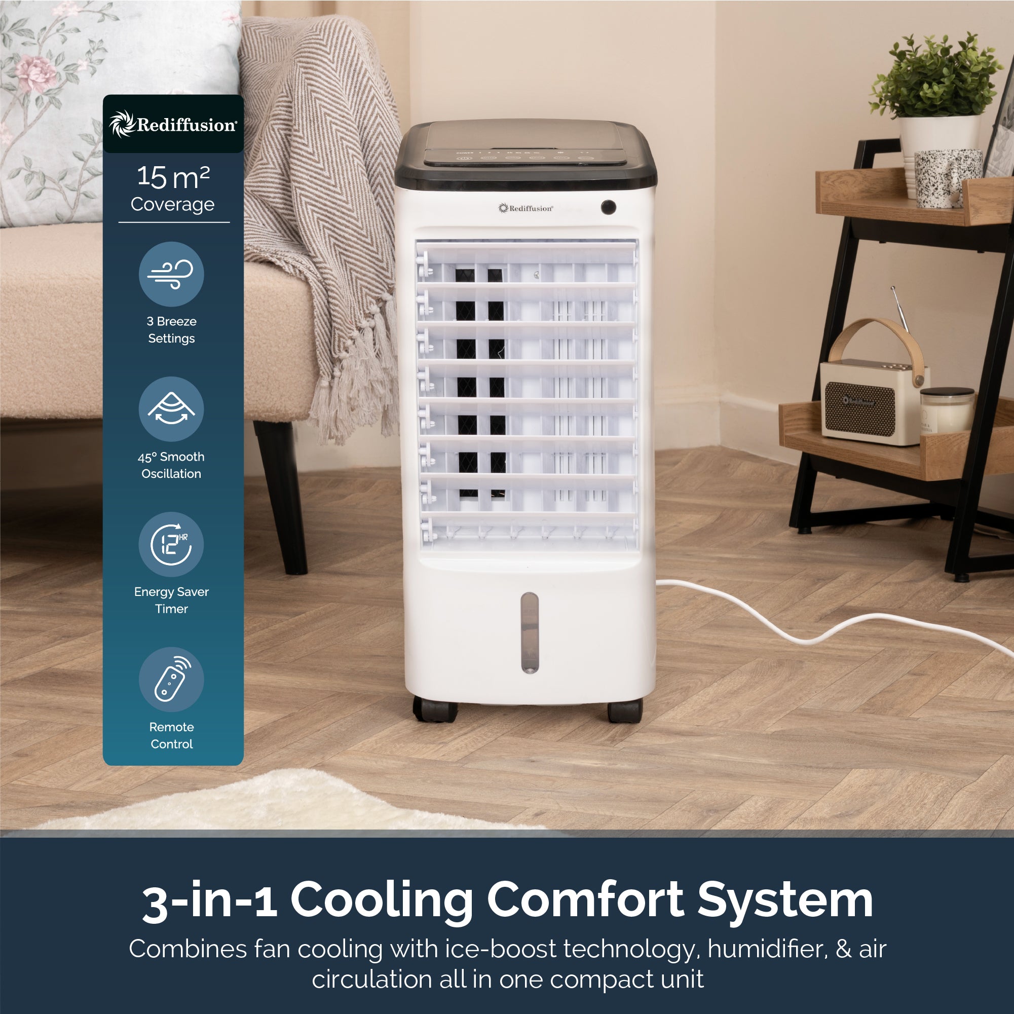Rediffusion 4L Portable Evaporative Air Cooler