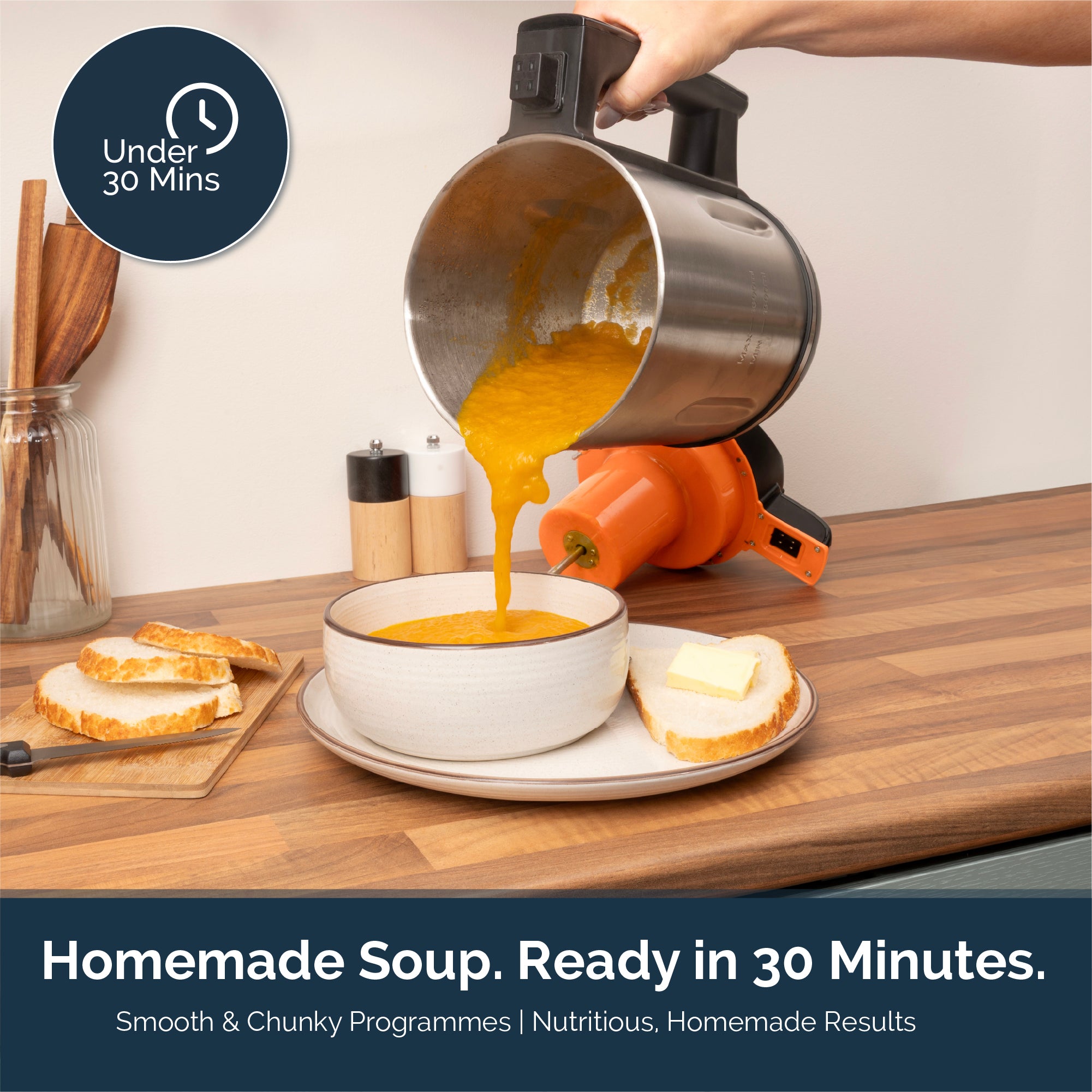 Rediffusion SmartSoup Plus 3-in-1 Soup, Smoothie & Jam Maker - Black