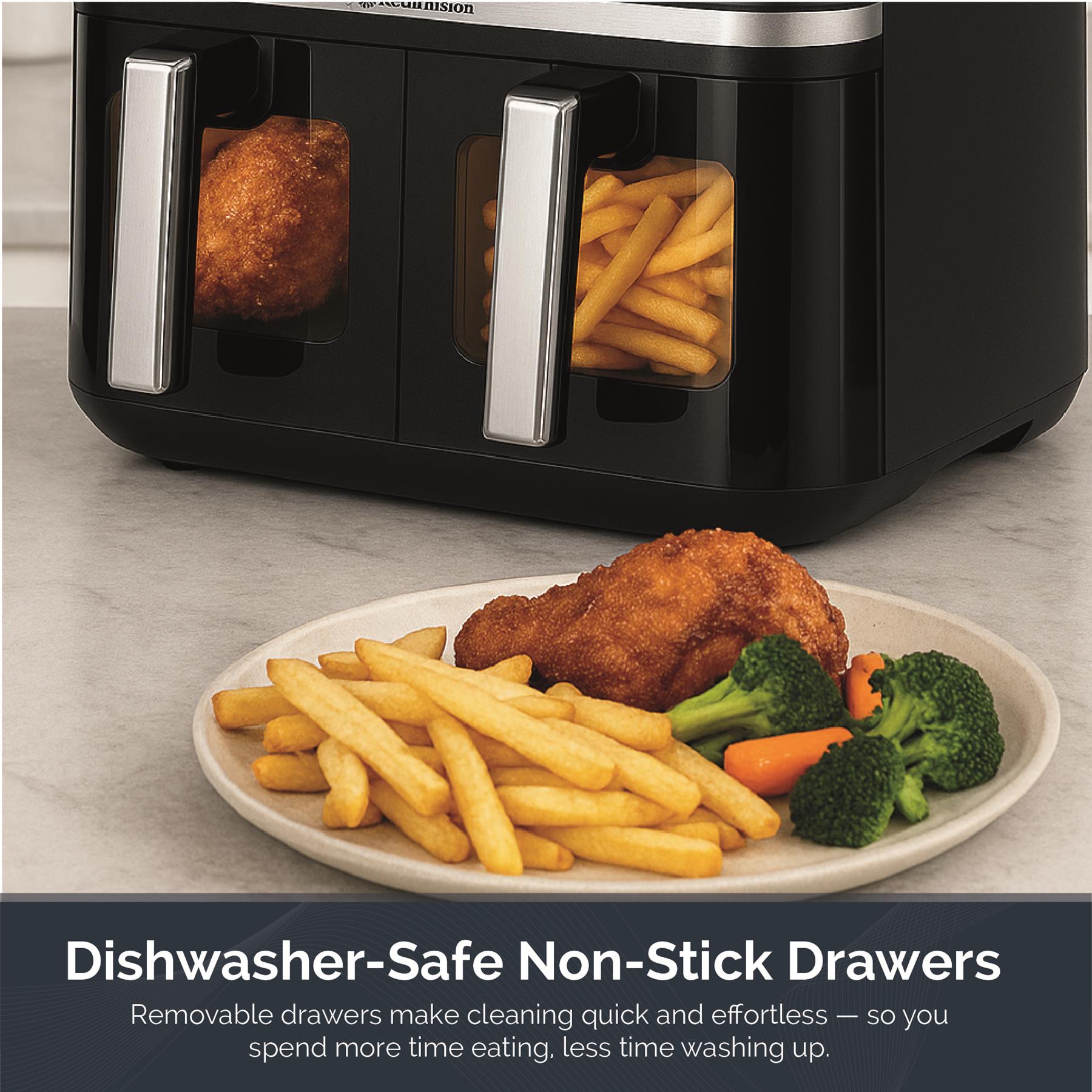 Rediffusion ClearCook 9L Dual Zone Air Fryer with Viewing Window