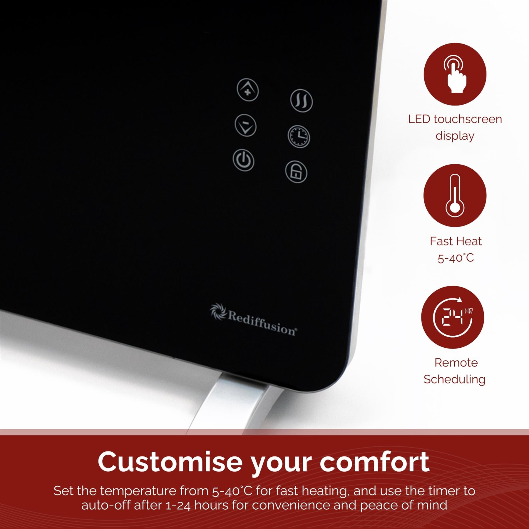 Rediffusion Smart Glass Panel Heater