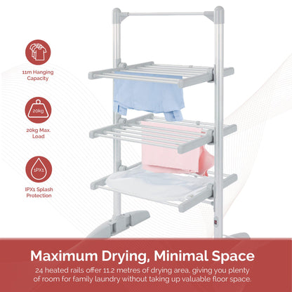 Rediffusion Ultra Compact 3 Tier Heated Airer with Cover