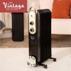 Rediffusion Vintage 9 Fin Oil Filled Radiator 2KW Black