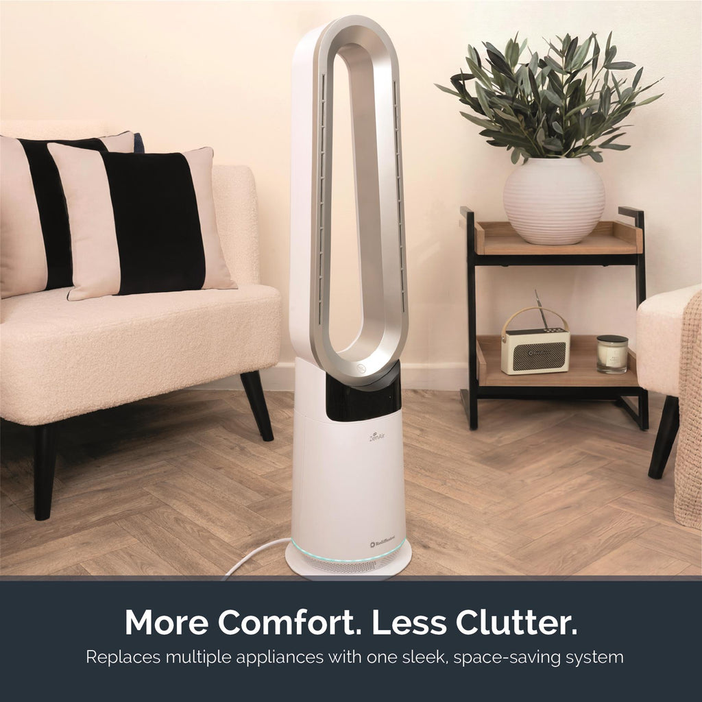 Rediffusion ZenAir Bladeless 3 in 1 Air Purifier, Fan & Heater - White