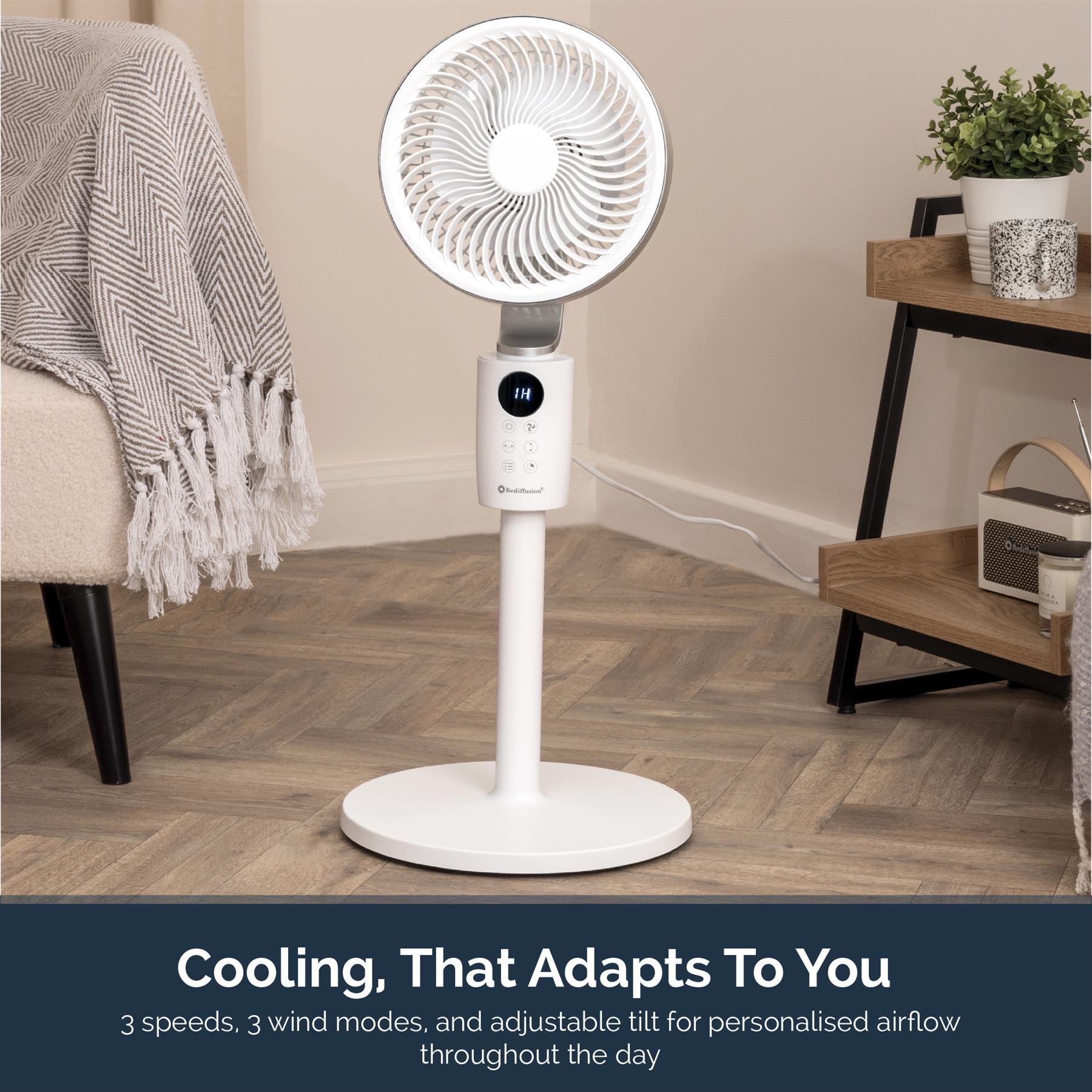 Rediffusion Air360 Adjustable Height Oscillating Fan