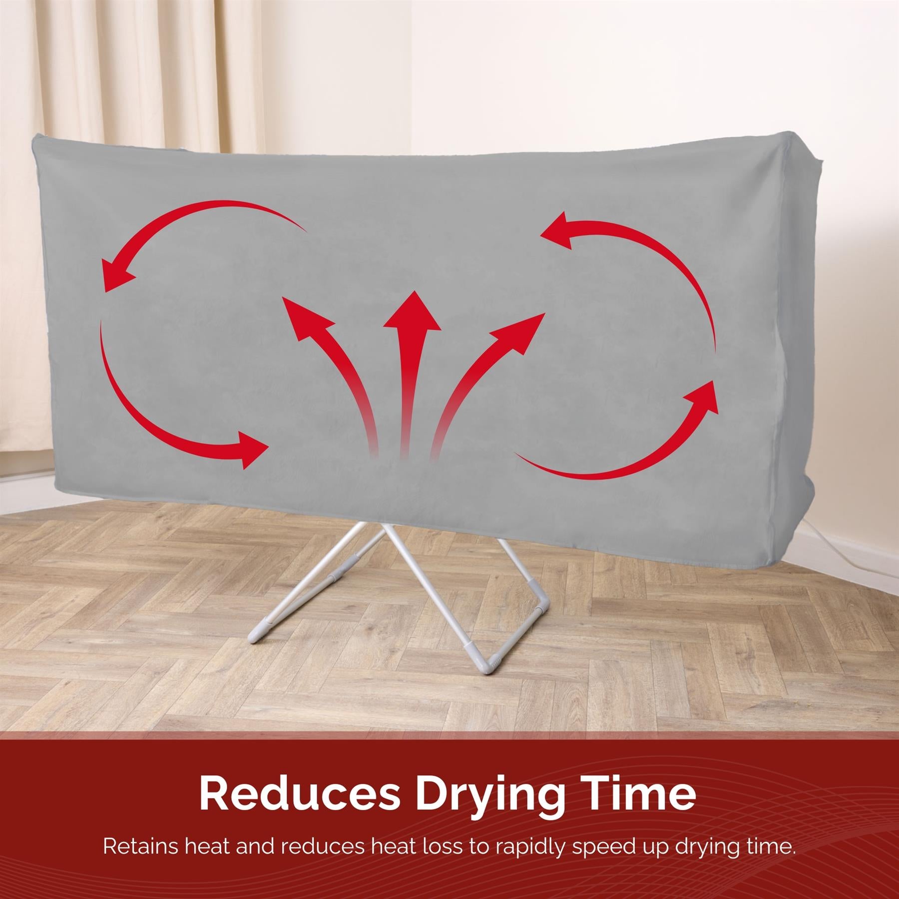 Rediffusion Winged Heated Clothes Airer with Cover