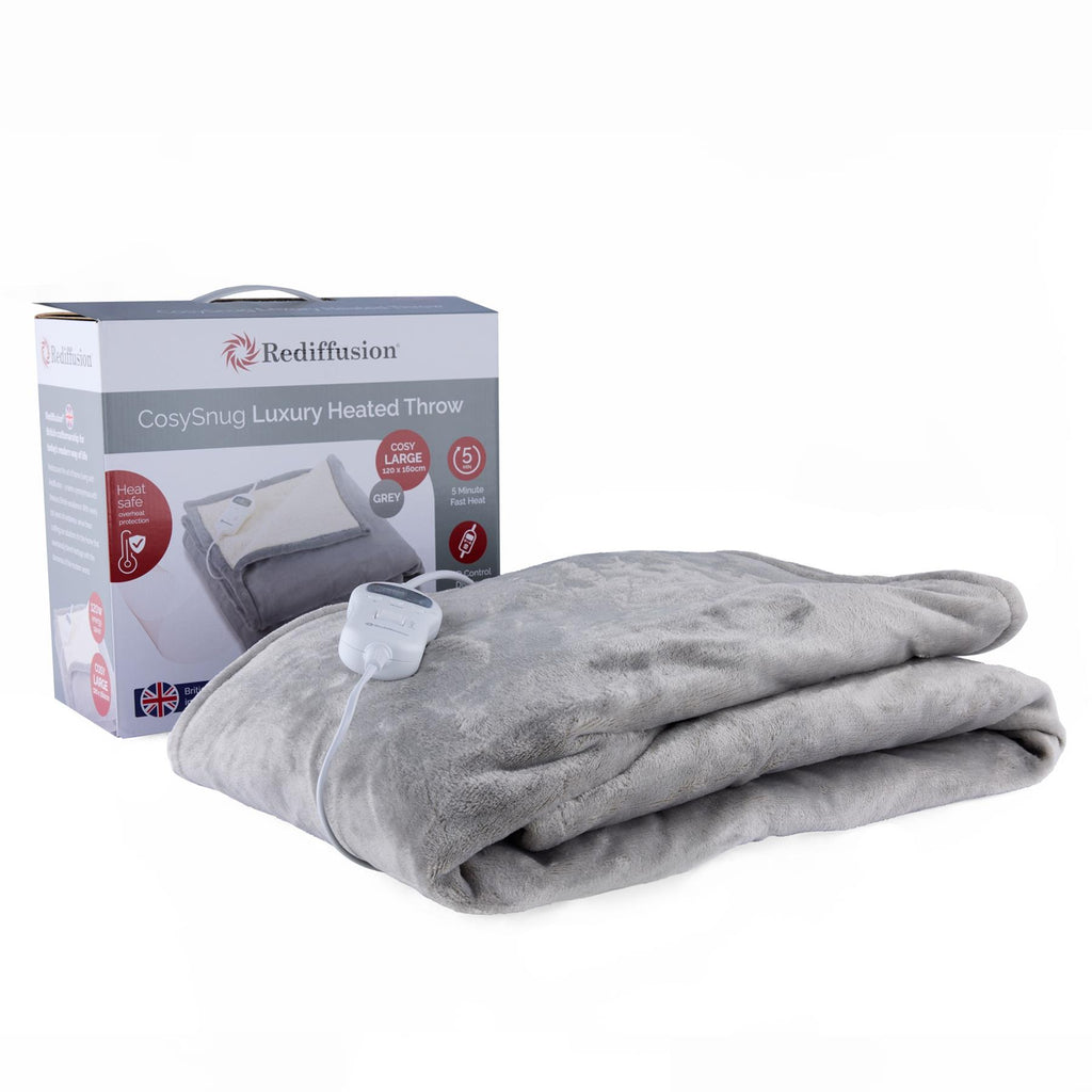 Rediffusion CosySnug Luxury Heated Throw Grey