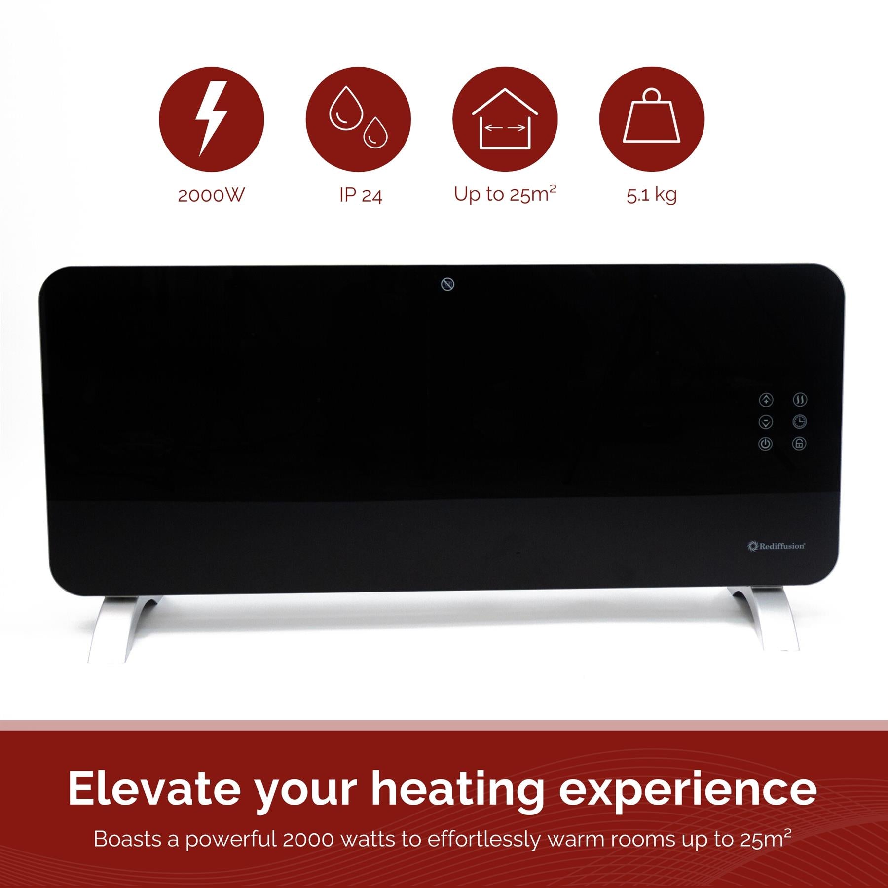 Rediffusion Smart Glass Panel Heater