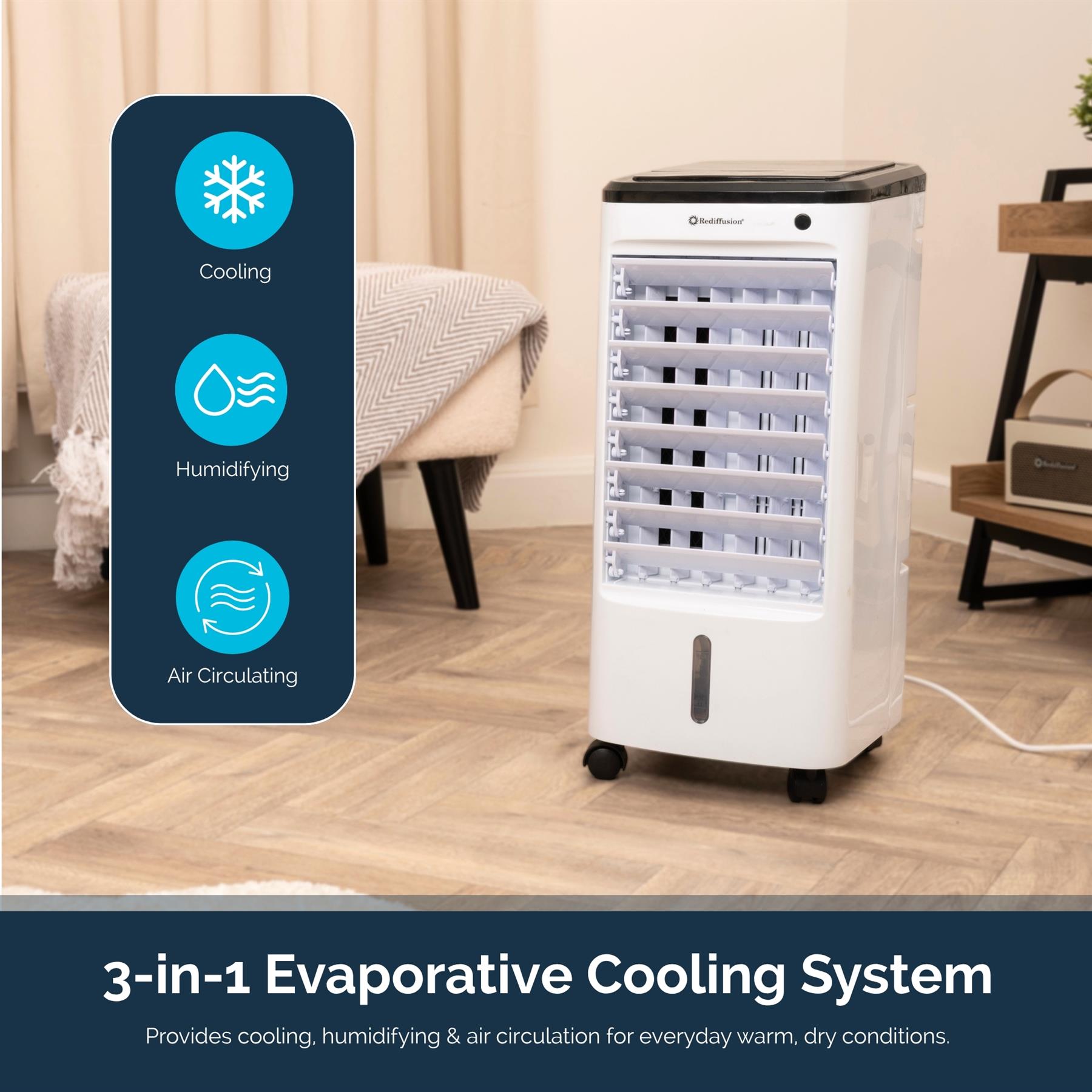 Rediffusion 4L Portable Evaporative Air Cooler