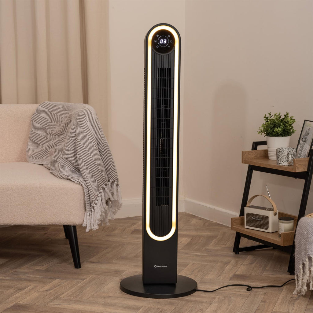 Rediffusion Halo 42" Digital Tower Fan - Black