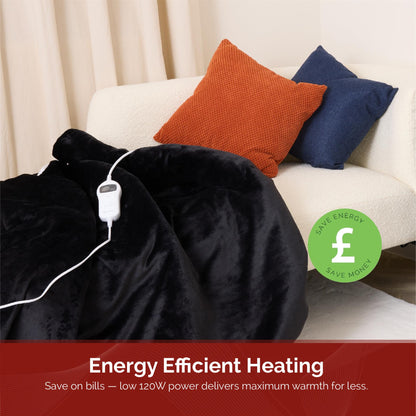 Rediffusion CosySnug Luxury Heated Throw Black