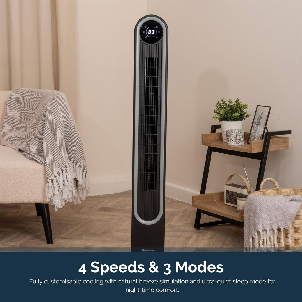 Rediffusion Halo 42" Digital Tower Fan - Black
