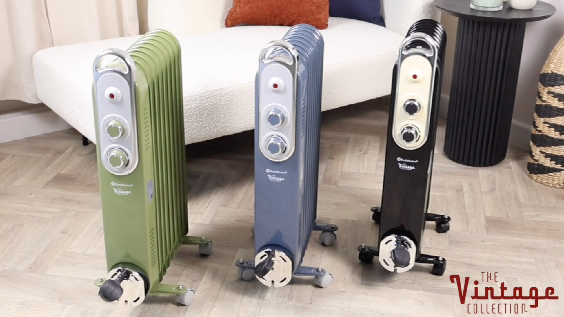 Rediffusion Vintage Fin Oil Filled Radiator 2KW Black